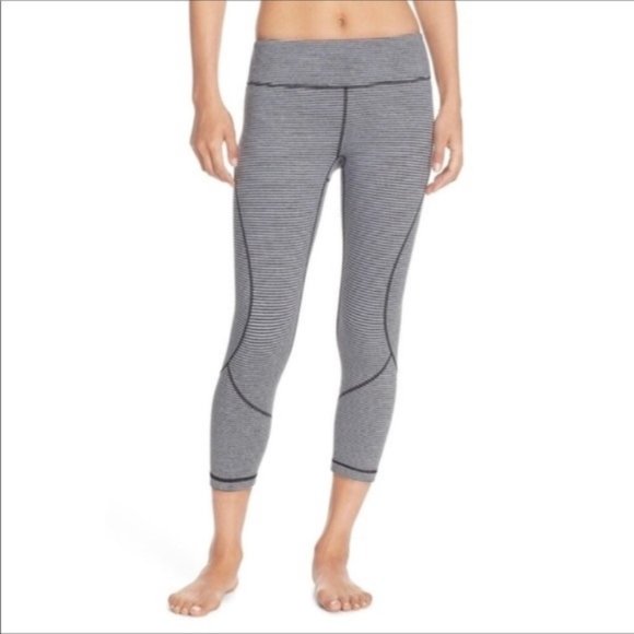 Live In Crop Leggings ZELLA Grey Black Stripe S - Picture 1 of 5